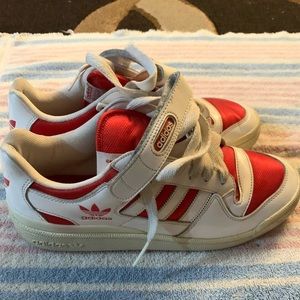 Patent leather and mesh low top adidas forum